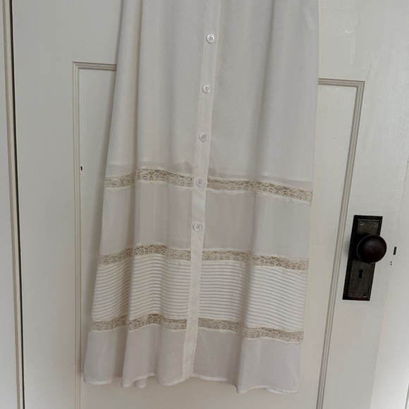 Reformation Surrey Ivory Lace Trim Dress - Picture 3 of 4